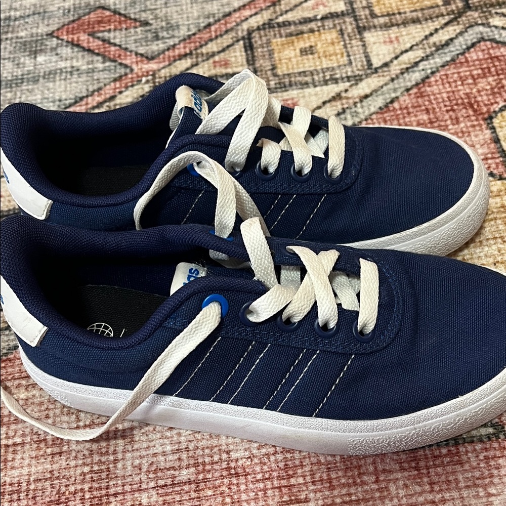 adidas Kids Navy and White Low-Top Sneakers - Picture 4 of 5